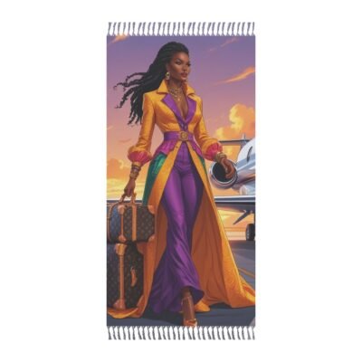 Boho Beach Towel with Chic Travel Design, Stylish Poolside Accessory, Perfect for Summer, Gift for Beach Lovers, Vacation Decor