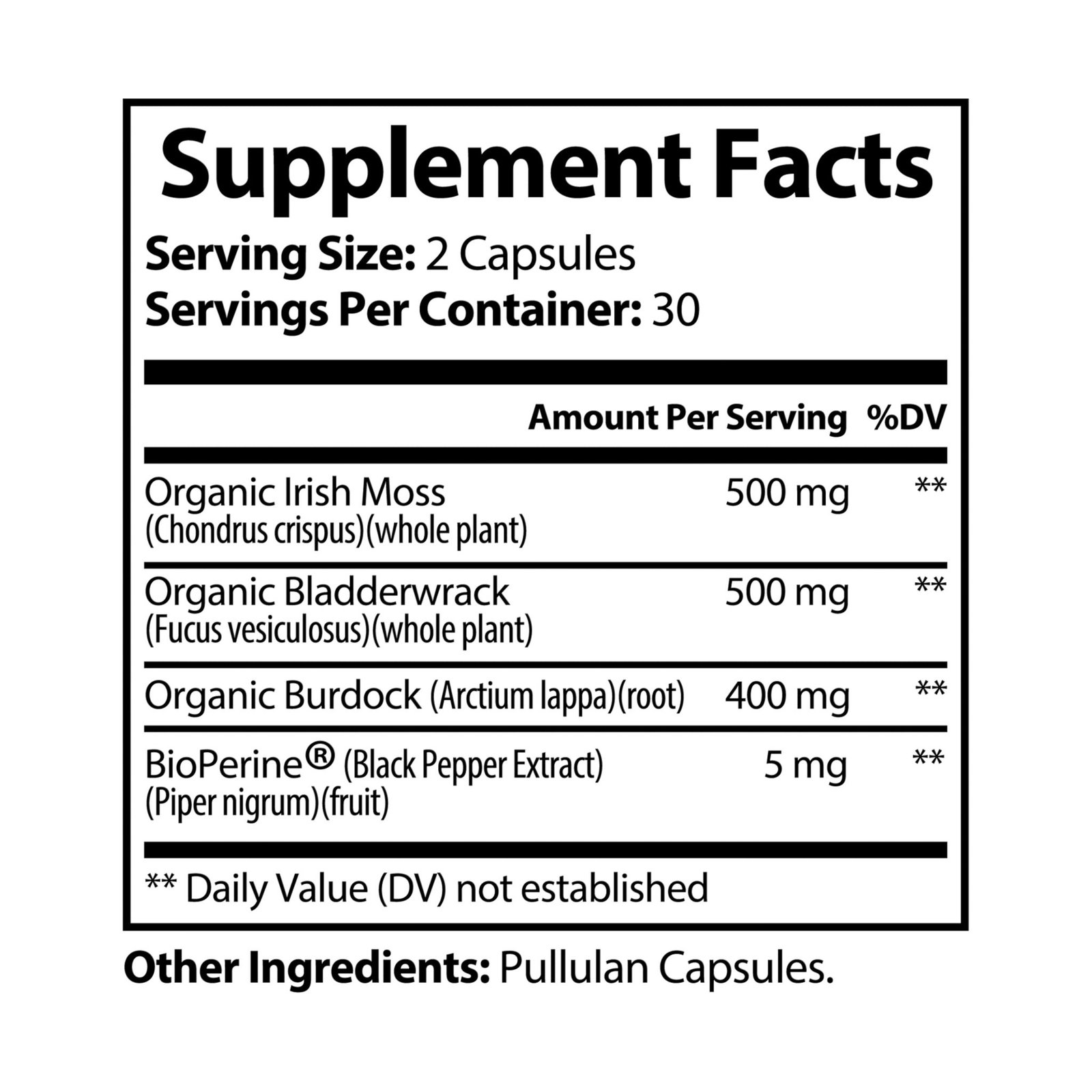Sea Moss Supplement (60 Capsules) - Image 2